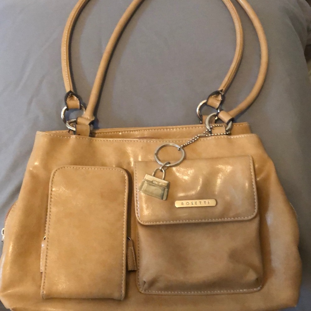 Tan Rosetti leather purse